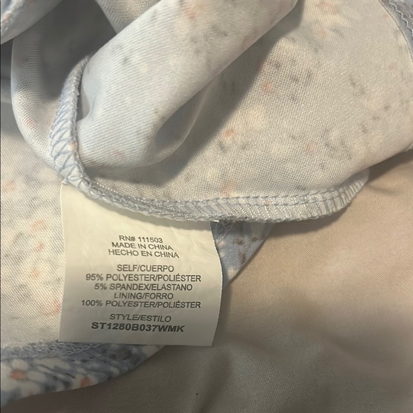 Meraki Flutter Sleeve Ruffled Blue Blouse - Picture 3 of 5